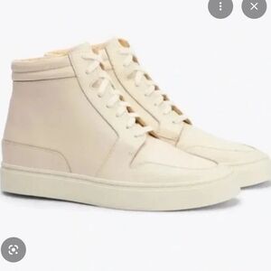 🆕 nisolo white leather high top sneakers size 7